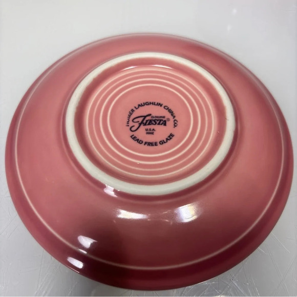 Fiesta Homer Laughlin Vintage Pink Rose Teacup Coffe Mug Saucer Set USA Made - Picture 5 of 7